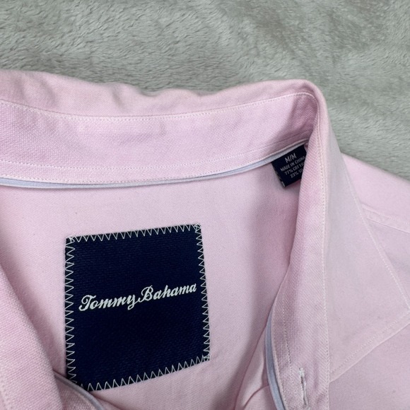 Tommy Bahama Button‎ Down Long Sleeve Shirt Mens M Pink Preowned Cotton - Picture 2 of 5